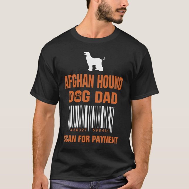 T-shirt Afghan Hound Dog Papa numérisation pour paiement D (Devant)