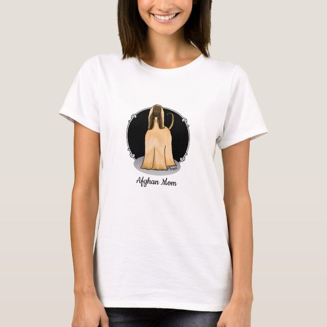 T-shirt Afghan Hound Maman Afghan Maman (fawn) Mignonne ma (Devant)