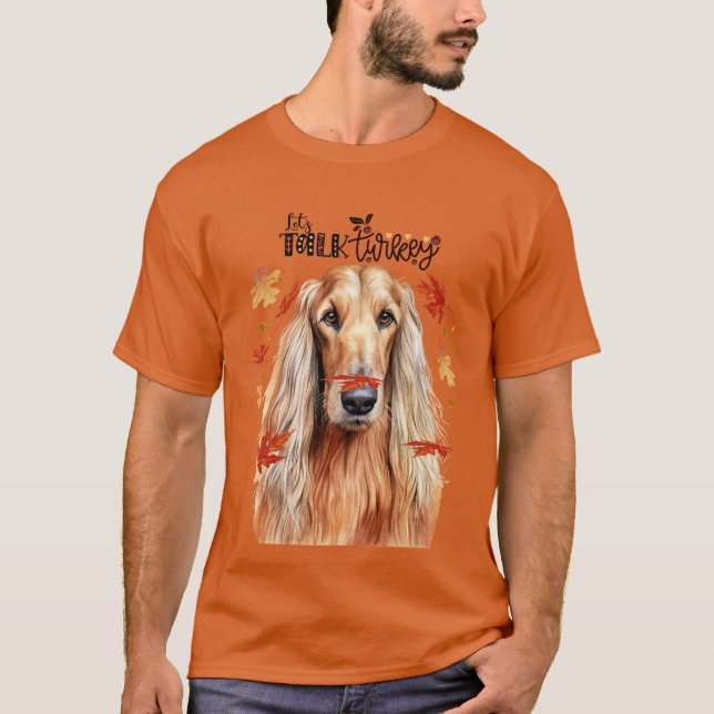 T-shirt Afghan Hound Parlons Turquie Drôle Amateur de chie (Devant)