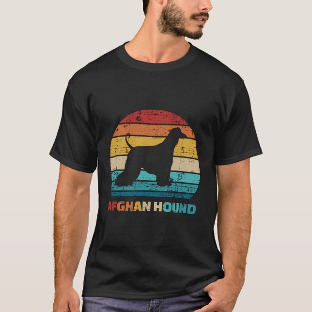 T-shirt Afghan Hound Vintage Retro (Devant)