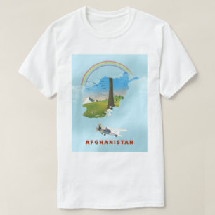 T-shirt Afghanistan Carte du paysage affiche