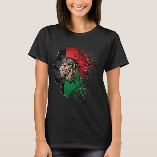 T-shirt Afghanistan - Drapeau Lion Libre Afghanistan (Devant)