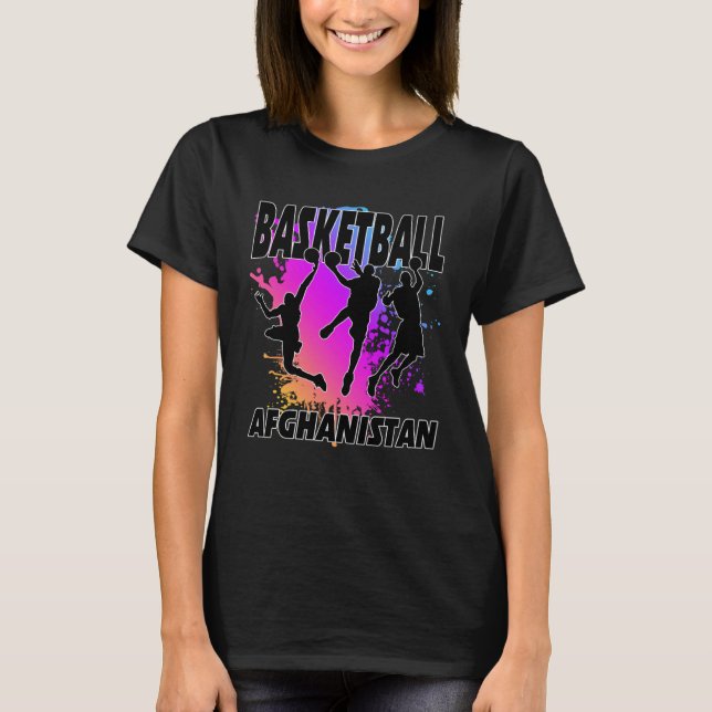 T-shirt Afghanistan Flag  Love Playing Basketball  1 (Devant)