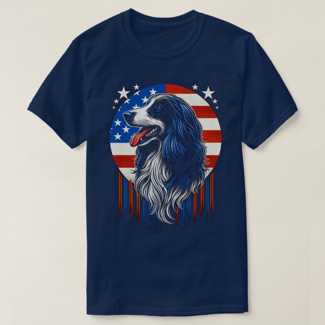 T-shirt Afghanistan Hound FLAG Usa Amoureux des chiens Fun (Design devant)