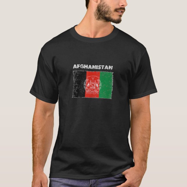 T-shirt Afghanistan Pays Drapeau Avec Grunge Distressed St (Devant)