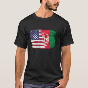 T-shirt Afghanistan vintage Et Américain Avec Un Drapeau P