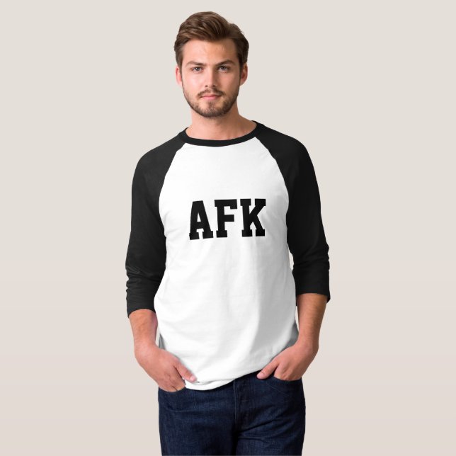 T-shirt afk - loin du clavier en typographie noire (Devant entier)