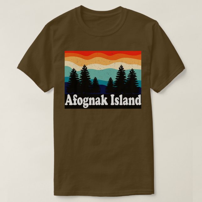 T-shirt Afognak Island Alaska Forest Camping Funny Randonn (Design devant)