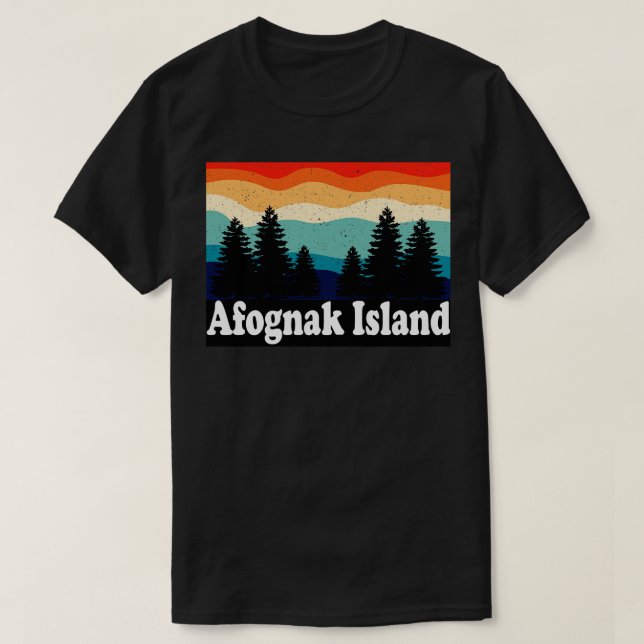 T-shirt Afognak Island Alaska Retro (Design devant)