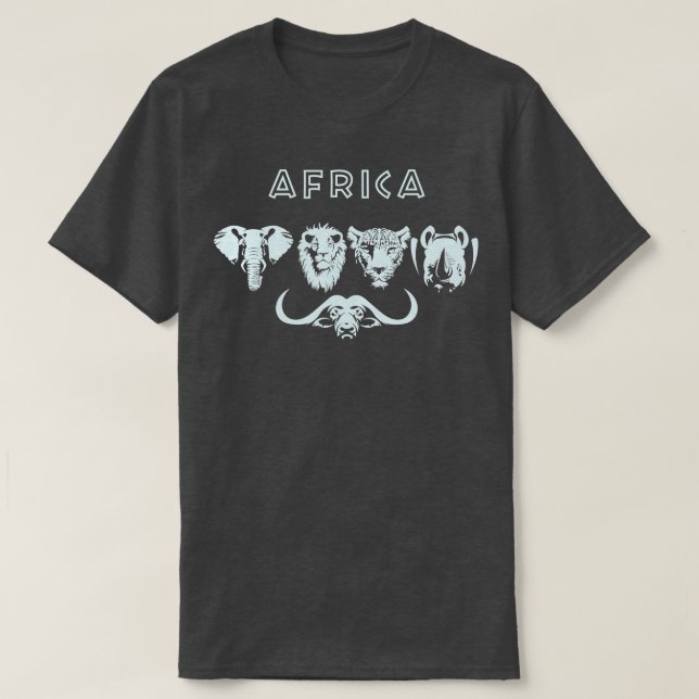 T-shirt Africa Big 5 Wildlife Safari Chasse (Design devant)