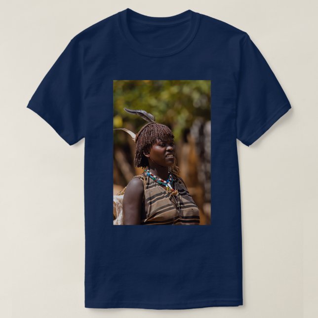 T-shirt Africa Ethiopia Omo region Ari Tribe woman 2 (Design devant)