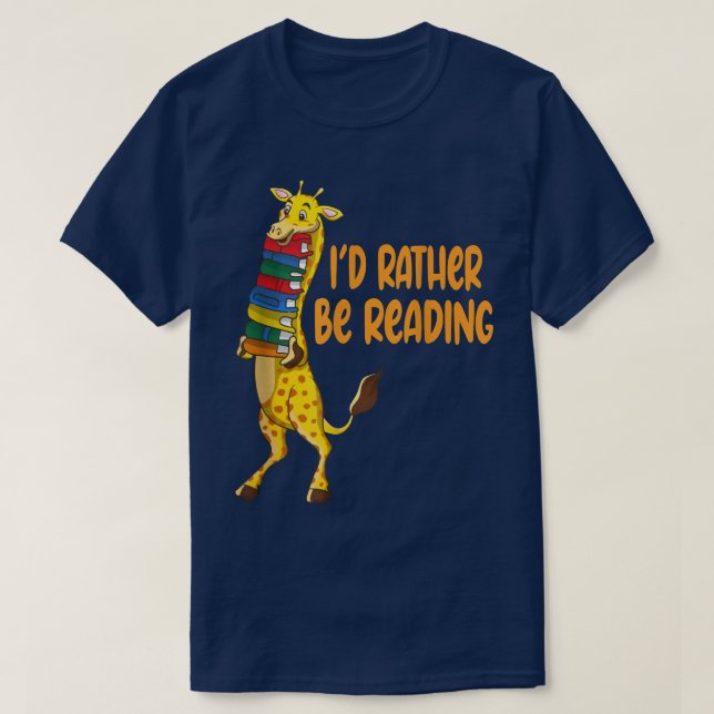 T-shirt Africa Giraffes A Stack Reading Books Lovers Funny (Design devant)