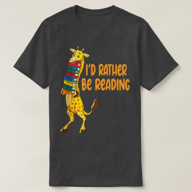 T-shirt Africa Giraffes A Stack Reading Books Lovers Funny (Design devant)