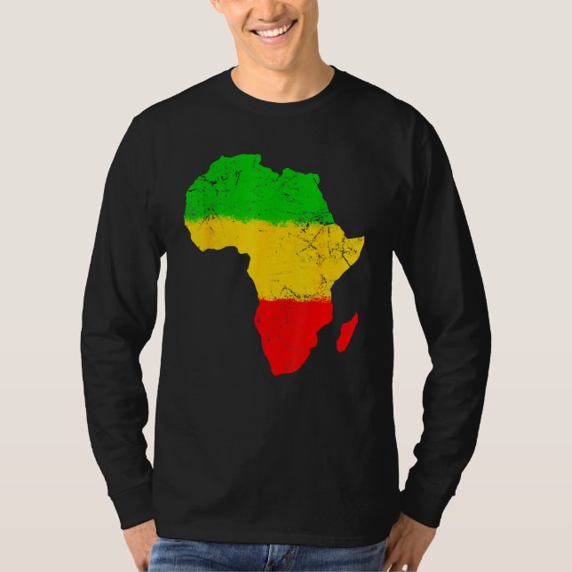 T-shirt Africa Map Black History Month Afro African Pride  (Devant)