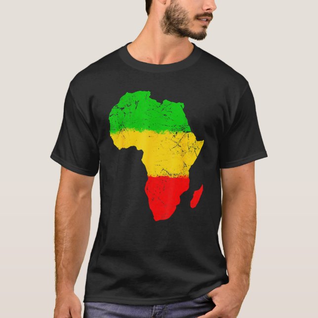 T-shirt Africa Map Black History Month Afro African Pride  (Devant)