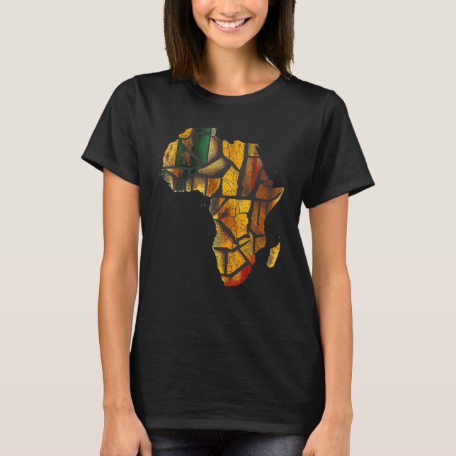 T-shirt Africa Map Kente Cloth Graphic Tees for Men Women  (Devant)