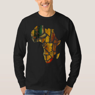 T-shirt Africa Map Kente Cloth Graphic Tees for Men Women 