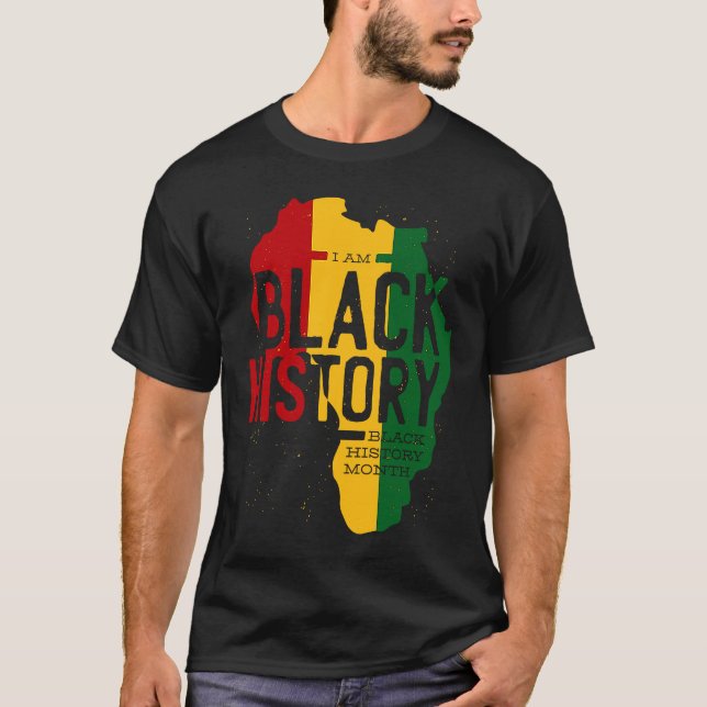 T-shirt Africa Map Rastafari Style Quote BHM (Devant)