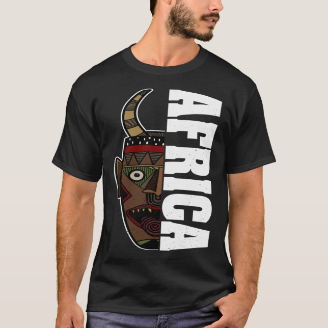 T-shirt Africa Mask African Afro History Reggae Melanin (Devant)