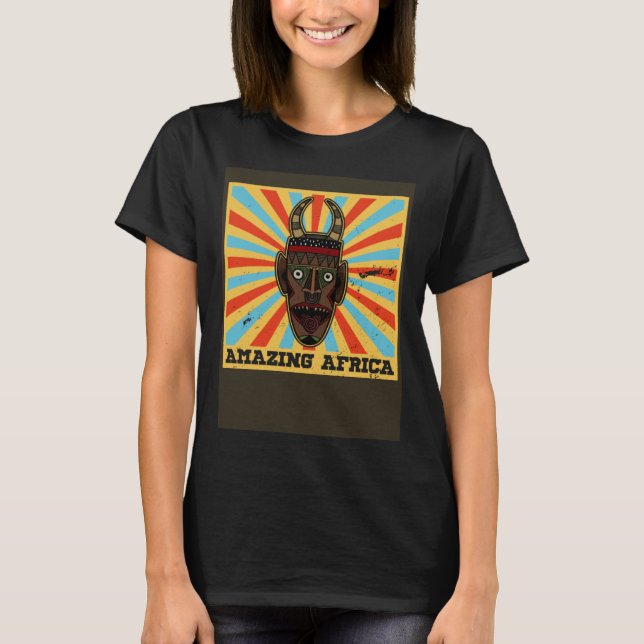 T-shirt Africa Mask African Afro History Reggae Melanin  6 (Devant)