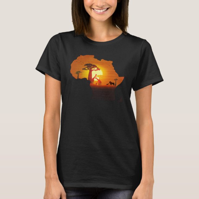 T-shirt Africa Savannah Continent Lion African King Cradle (Devant)