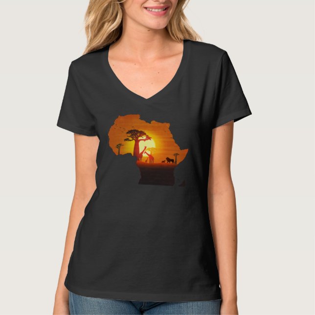T-shirt Africa Savannah Continent Lion African King Cradle (Devant)