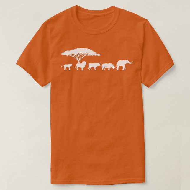 T-shirt Africa The Big Five Animals Design Kids Toddler BI (Design devant)