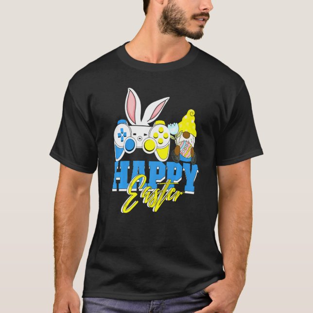 T-shirt Africain-Américain Gnome Gamer Bunny Gaming C (Devant)