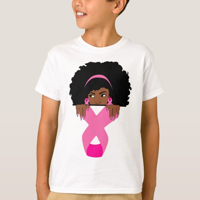 T-shirt Africain Américain Sensibilisation au cancer du se (Devant)