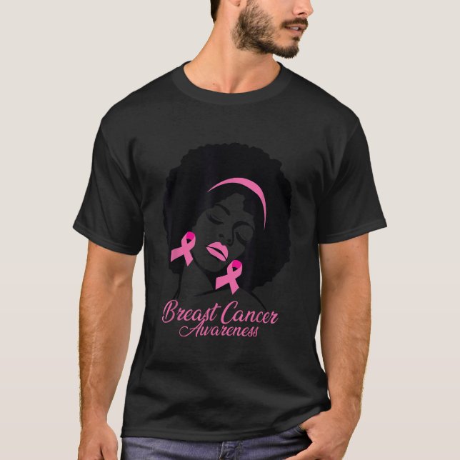 T-shirt Africain Américain Sensibilisation au cancer du se (Devant)