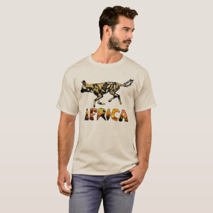 T-shirt africain de chien sauvage de safari