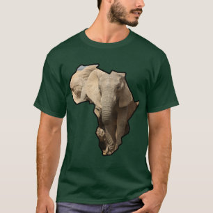 T-shirt Africain Faune Continent Eléphant Maman et Veau