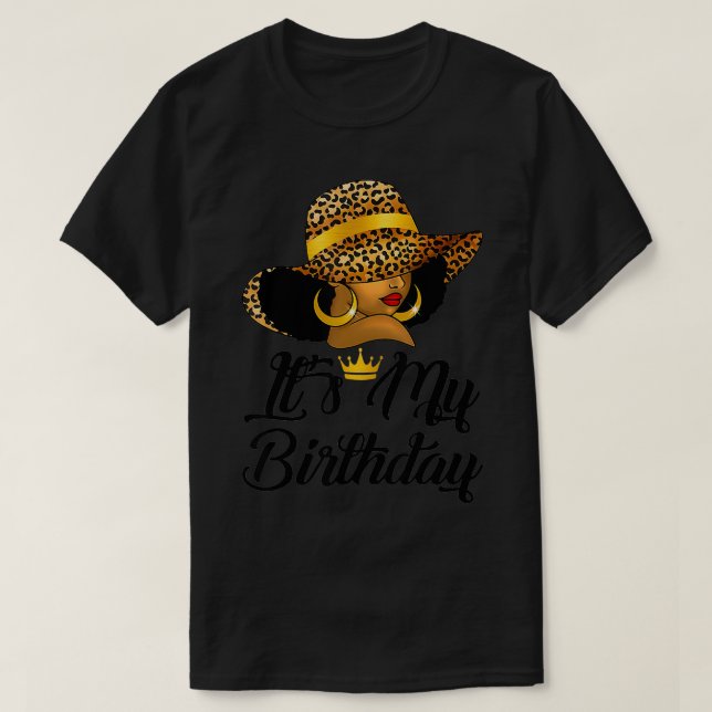 T-shirt Africaine Américaine Fille C'Est Mon Anniversaire  (Design devant)