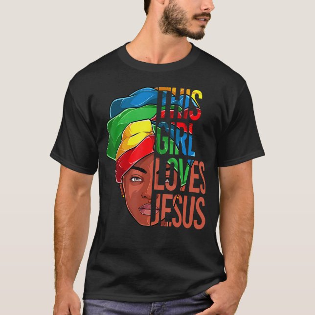 T-shirt African American Apparel Girl Love Jesus Christia (Devant)
