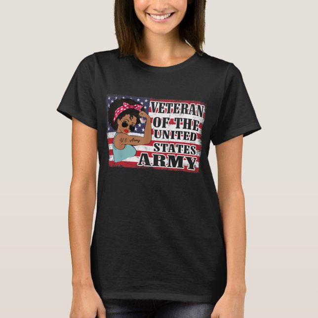 T-shirt African American Army Veteran Female (Devant)
