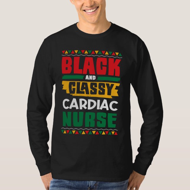 T-shirt African American Black & Classy Cardiac Nurse Blac (Devant)