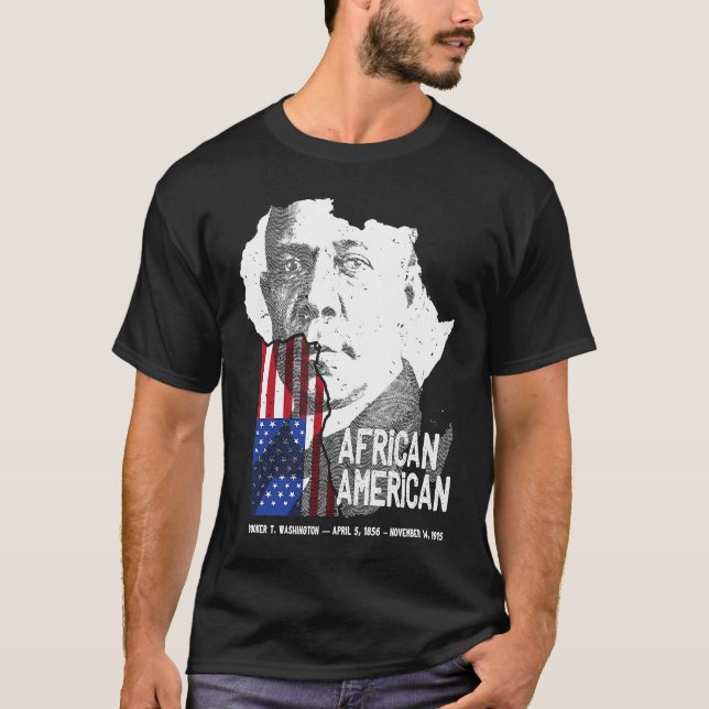 T-shirt African American Booker T Washington Black History (Devant)