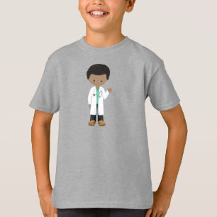 T-shirt African American Boy, Doctor, Lab Coat, Médecine