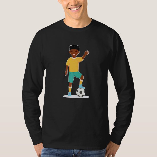 T-shirt African American Boy Kids Soccer Player (Devant)