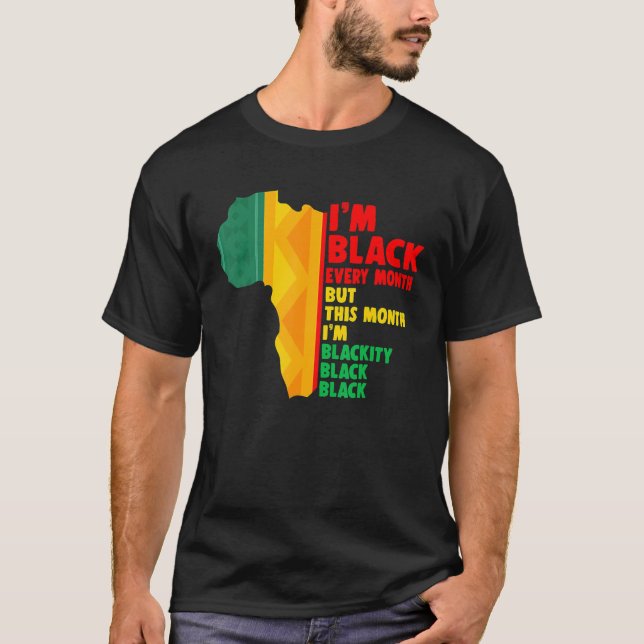 T-shirt African American Every Month Pride Proud Black His (Devant)