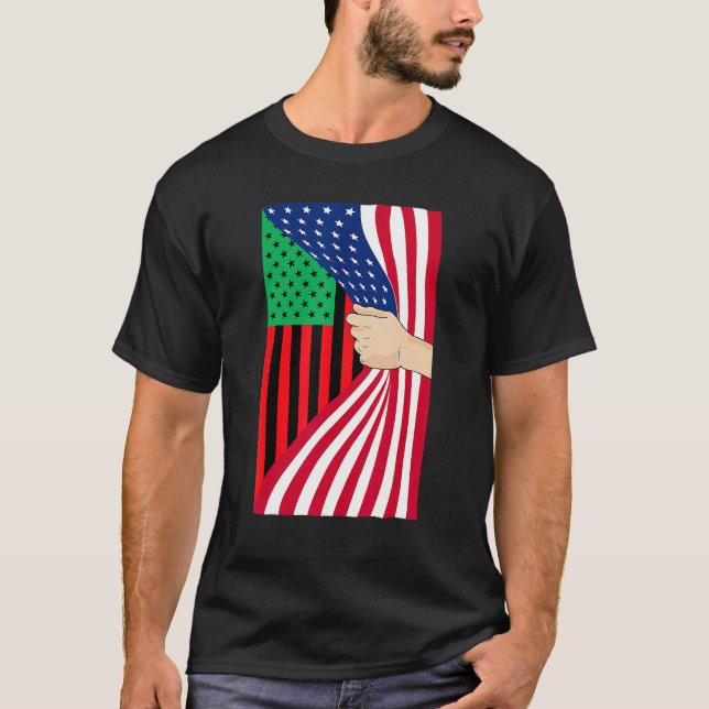 T-shirt African American Flag Pan African Black Liberation (Devant)