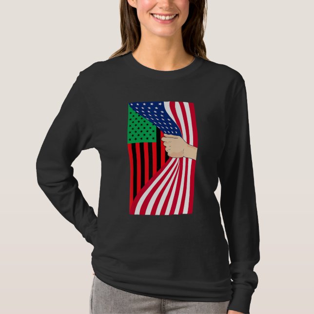 T-shirt African American Flag Pan African Black Liberation (Devant)