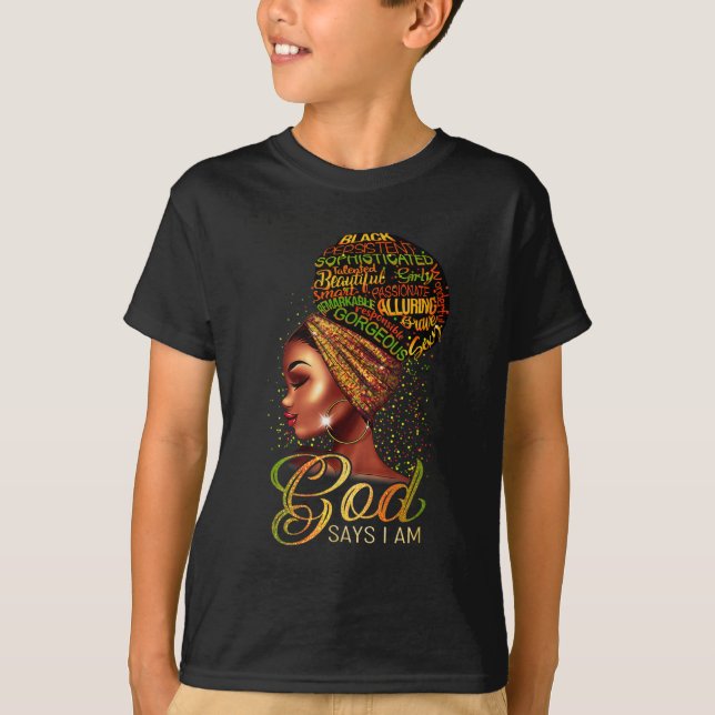 T-shirt African American Girl God Dit Que Je Suis Black Pr (Devant)