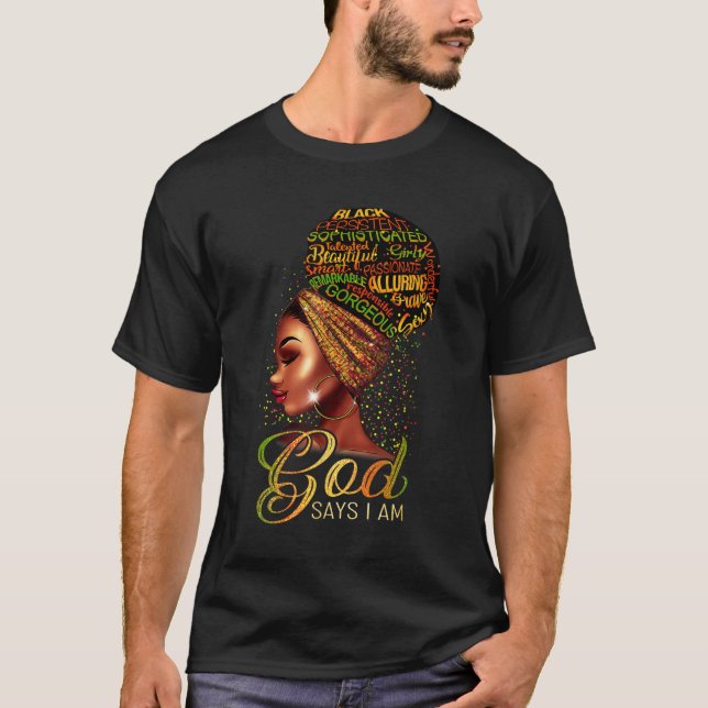 T-shirt African American Girl God Dit Que Je Suis Black Pr (Devant)