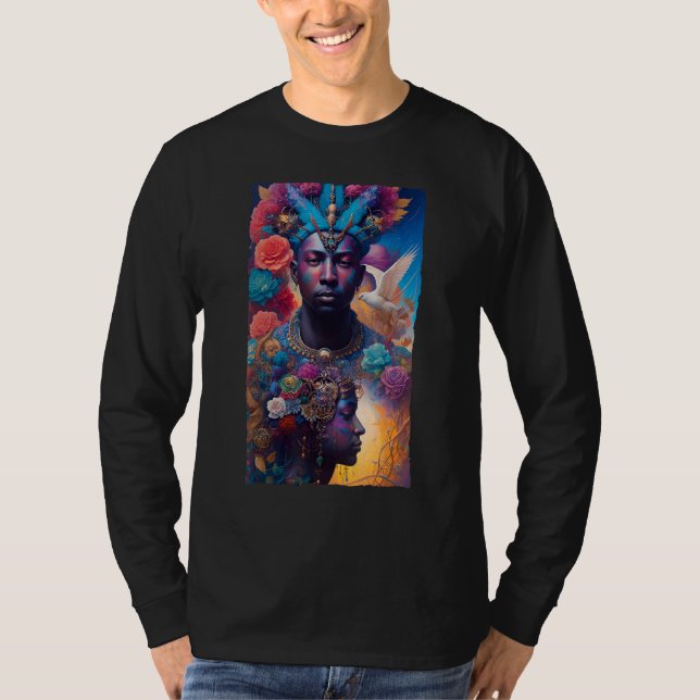 T-shirt African American Man and Woman Mystical Fantasy AI (Devant)