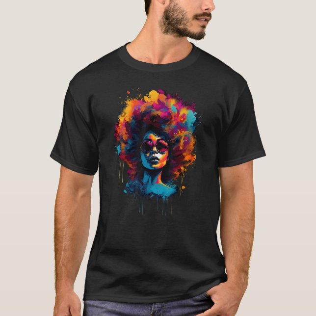 T-shirt African American  Natural Black Hair Beauty (Devant)