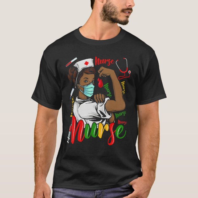 T-shirt African American Nurse Black History Month Pride B (Devant)