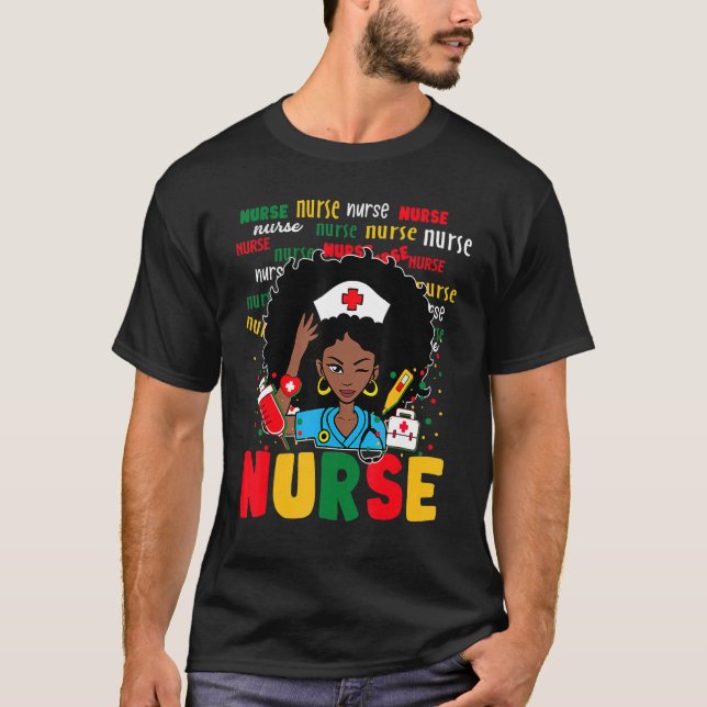 T-shirt African American Nurse Black History Month Pride B (Devant)