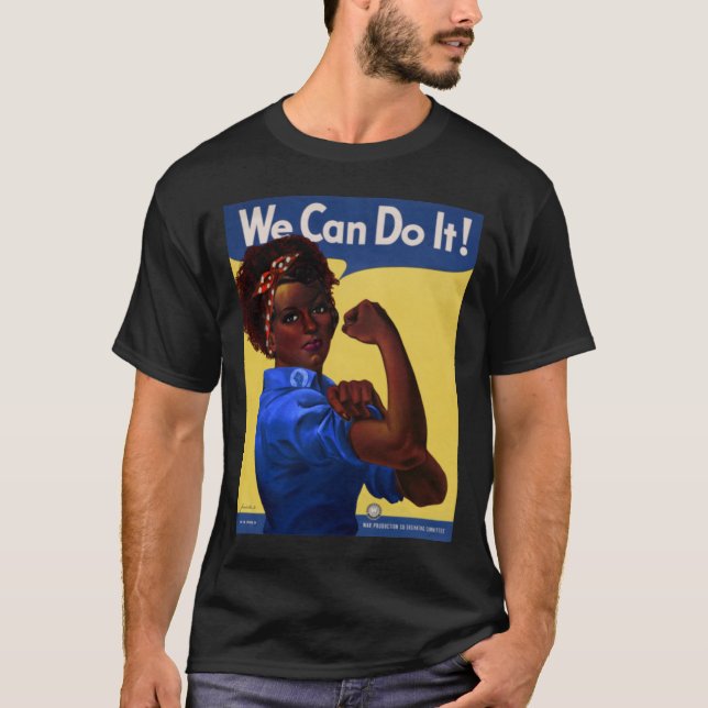 T-shirt African American Rosie the Riveter We Can Do It Po (Devant)