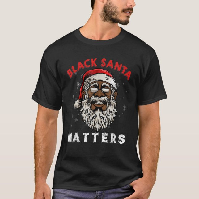 T-shirt African American Santa Black Matters Christmas Paj (Devant)